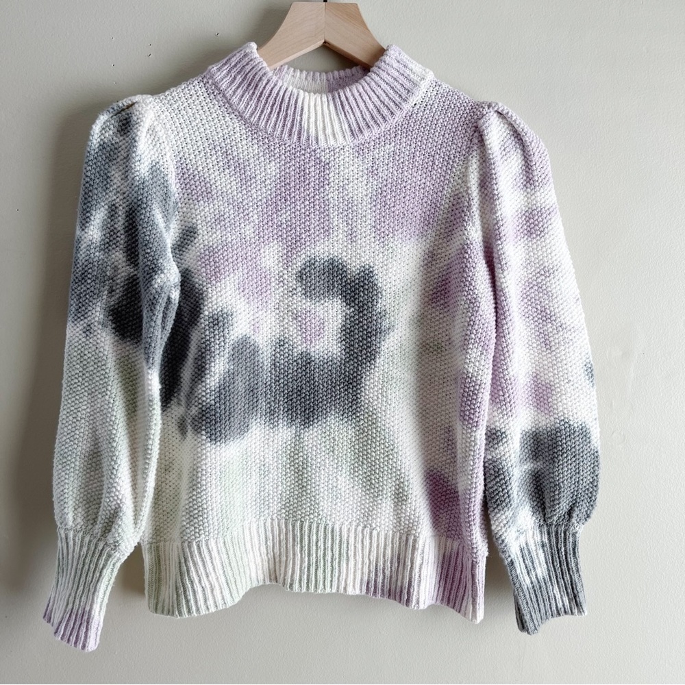 Madewell Lavender and Charcoal Tie-Dye Sweater
